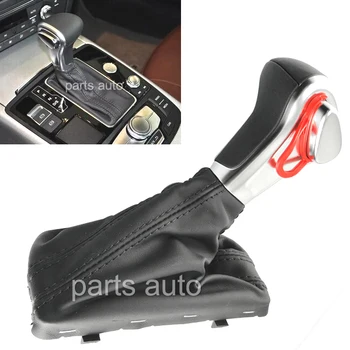

Black Chrome Leather Shift Knob for Audi A4 6 7 Q 7 5 2009 2010 2011 2012