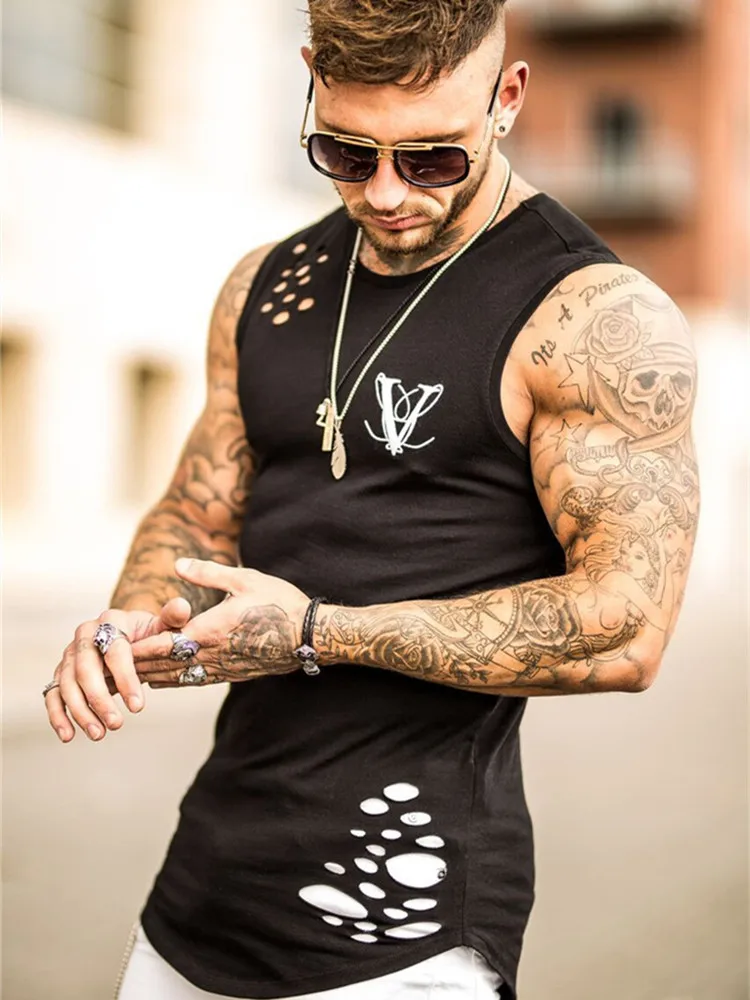 

Gyms Clothing Fitness Men Tank Top with hooded Mens Bodybuilding Stringers Tank Tops workout Singlet Sleeveless Shirt