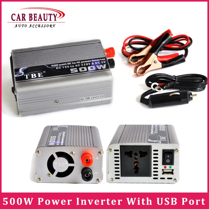 DC 12V to AC 220V 500W Adapter Car Auto Power Inverter Converter