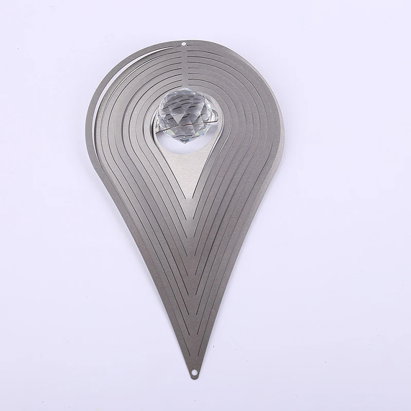 

12 inch wind spinner Water- Drop with CRYSTAL ball(5CM) made from 1mm stainess steel sheet with high quality