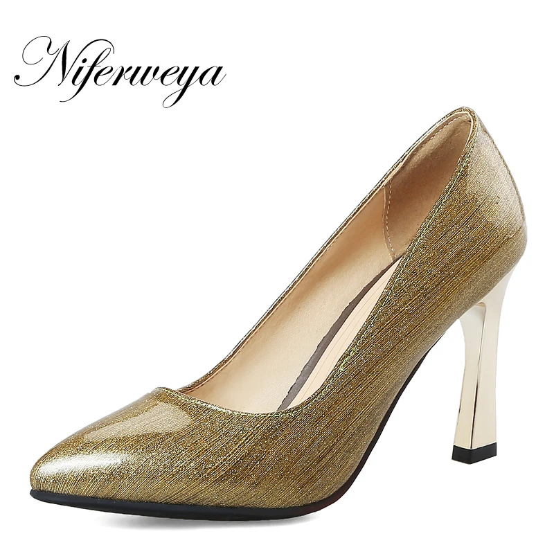 Taille Travail Talon 018 Mode gold blue purple Chaussures Sexy Peu 31 Zapatos Profonde automne Femmes Haute Mince Grande Pointu Printemps Bout Nouveau Talons Black Mujer 48 3 a0Cqw16w