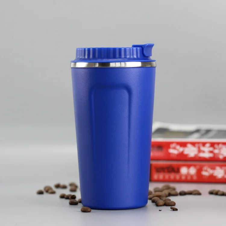 UPORS 380/500 мл дорожная кофейная кружка из нержавеющей стали кружка с крышкой с двойными стенками вакуумной изоляцией стакан BPA уличная кофейная чашка - Цвет: Синий