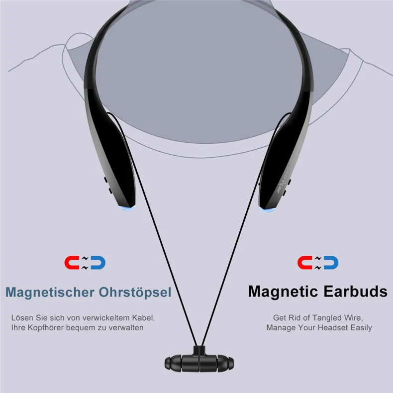 Новинка, ZEALOT H7, Bluetooth наушники с магнитом, притяжение, тонкие шейные беспроводные наушники, спортивные наушники с микрофоном