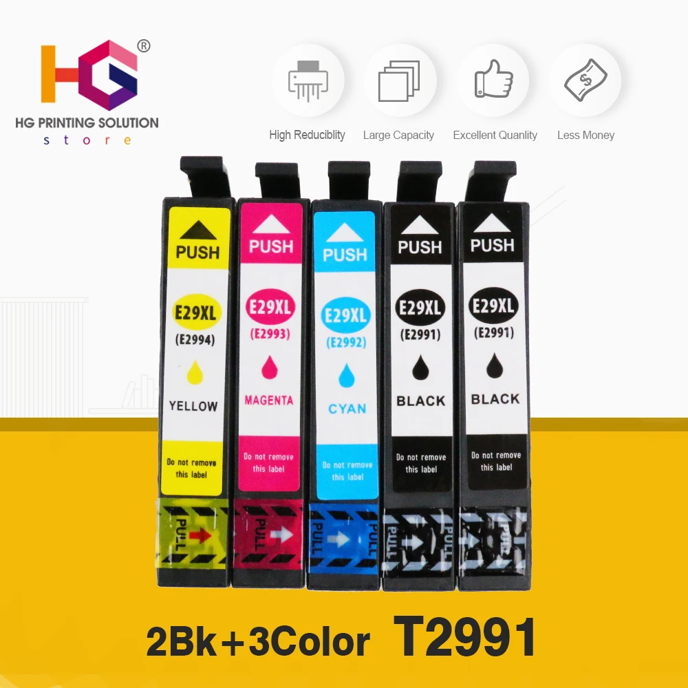 5 шт. T2991 29XL refillable патрон чернил для принтера EPSON XP245 XP247 XP255 XP257 XP332 XP335 XP342 XP 235 245 247 255 257 332 335