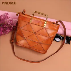 PNDME luxury vintage fashion genuine leather ladies handbags handmade high quality brown shoulder crossbody bags for women PNDME luxury vintage fashion genuine leather ladies handbags handmade high quality brown shoulder crossbody bags for women