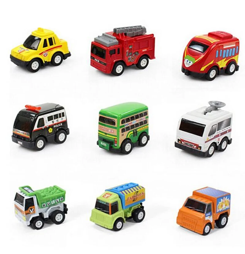 6 шт., игрушка для автомобиля, детская Гоночная машина, детские мини-машинки, мультяшный автобус, грузовик, детские игрушки для детей, подарки для мальчиков, GYH
