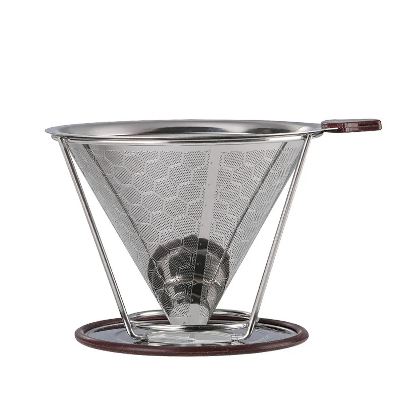 

Paperless Pour Over Coffee Maker Stainless Steel Reusable Drip Cone Coffee Filter Single Cup Coffee Brewer Mesh Funnel Baskets