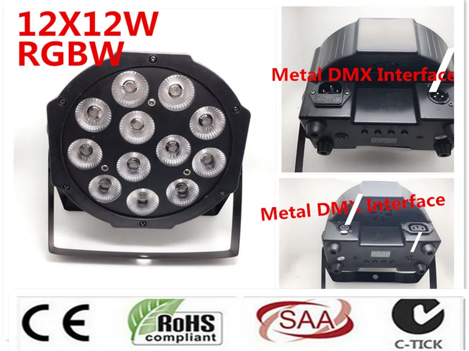 Плосветильник светодиодный 4 в 1 прожектор с CREE RGBW 12x12 Вт 4/8 каналов|light dmx|stage lightled dj