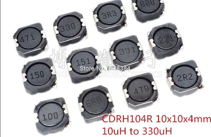 10 значений * 5 шт = 50 SMD силовой Индуктор Ассорти набор образцов индуктор CDRH104R 10uH до