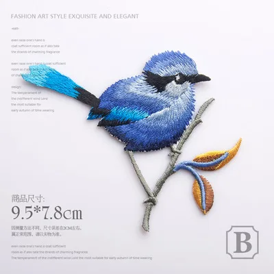 STYLE B Милые мода птица вышивка цветок липкая ткань паста одежда патч отверстие DIY аксессуары утюг-на птица патч - Цвет: STYLE B