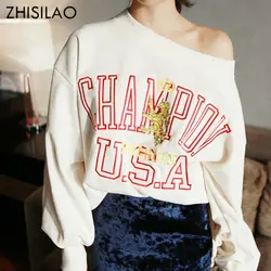 Zhisilao 2018 женщина Толстовки женщина Sweatershirt Femme harajuku Толстовка Sweatershirt sudadera шик с капюшоном пуловер худи в стиле оверсайз