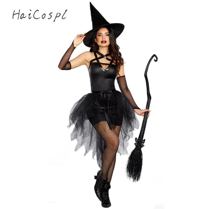 Disfraz de negra fantasía para adultos, vestido de fiesta, ropa de actuación de carnaval, disfraz de bruja para Halloween, Cosplay|Trajes de festividades| - AliExpress