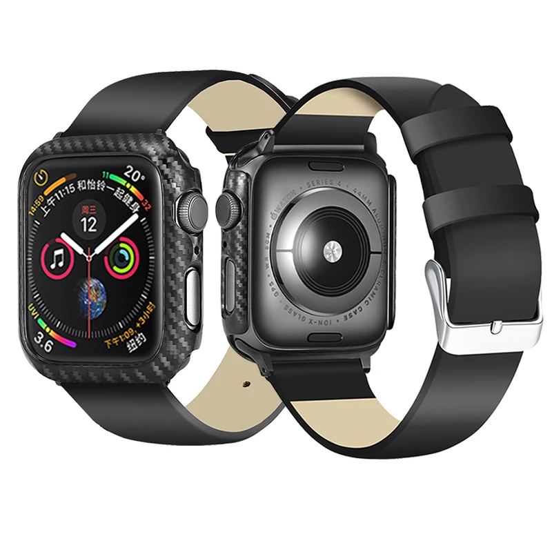 Чехол Laforuta для Apple Watch 5 Крышка Ультратонкая рама Углеродный бампер iWatch серии 4 3