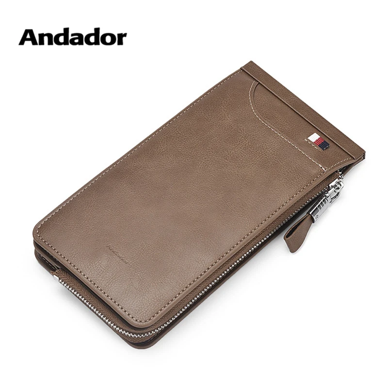 

Men's Wallet With Coin Card Wallet Men Leather 2019 Credit Card Holder Long With Phone Pocket Wallet Clutch Portefeuille Zipper