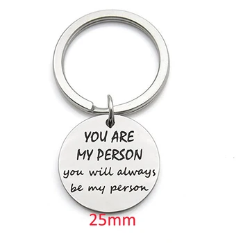 

Keychain Engraved You Are My Person You Will Always Be My Person Gift For Lovers' Boyfriend Girlfriend Key Tag Key Ring Holder