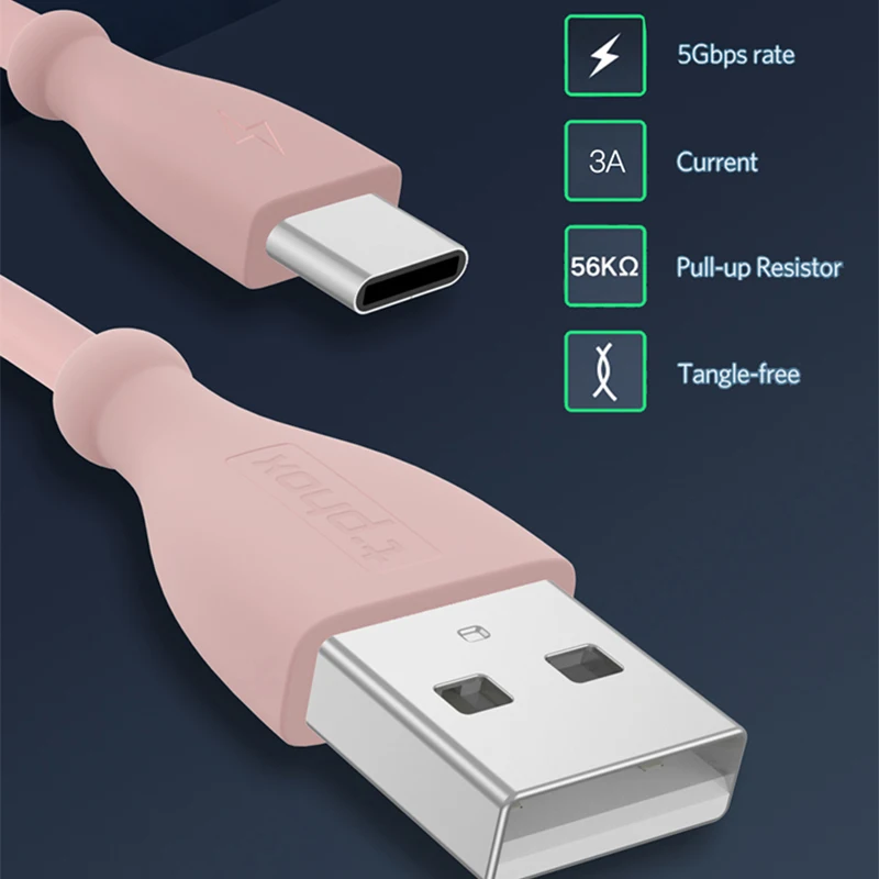 T-phox USB نوع C كابل ل Xiaomi Redmi ملاحظة 7 Mi9 USB C كابل QC 3.0 شحن سريع سلك USB-C كابل شاحن الهاتف المحمول