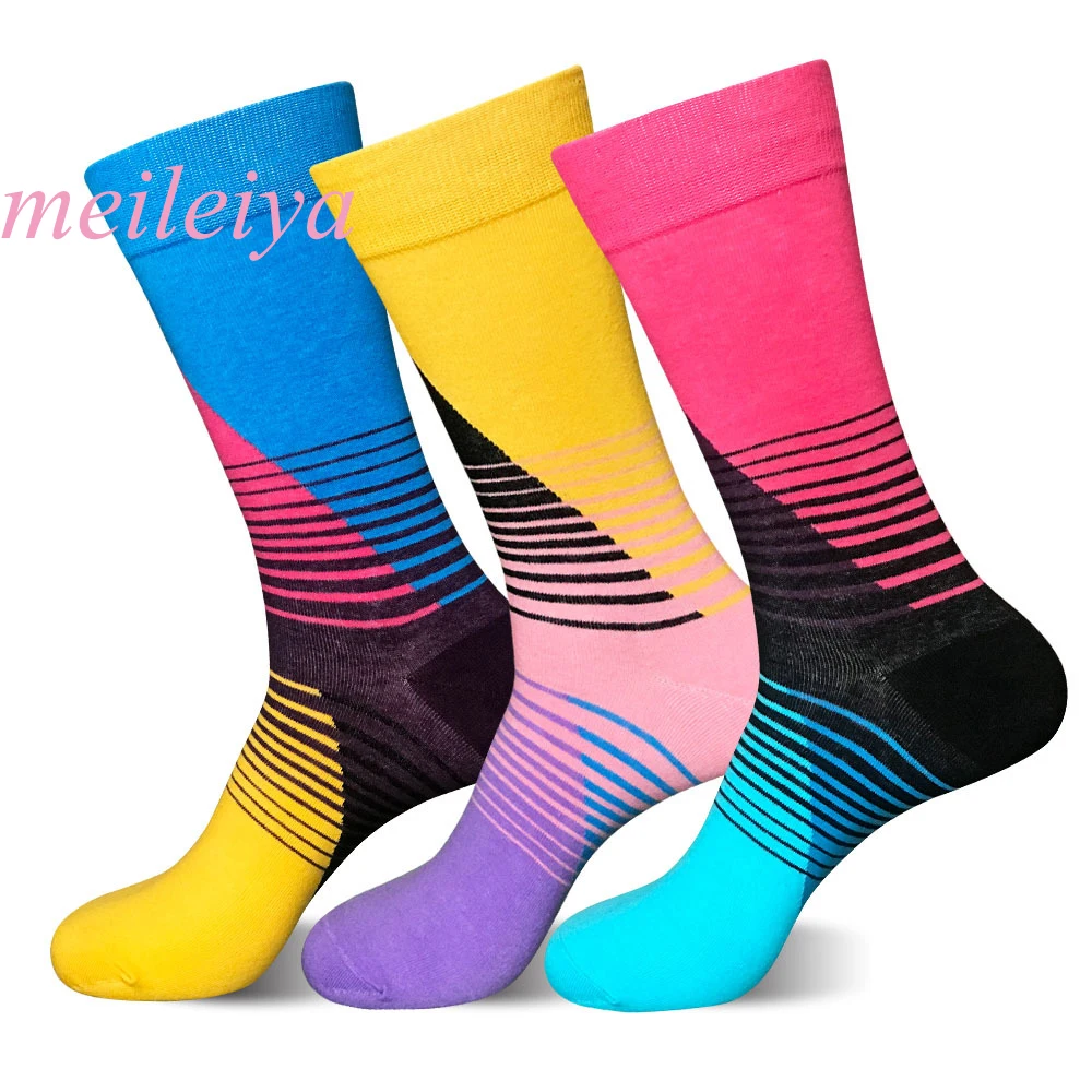 MIE LEI YA 1 Pair Casual Men's Socks Tend Harajuku Street Hip Hop Funny Happy Colorful Avocado Pattern Long For Men | Мужская одежда