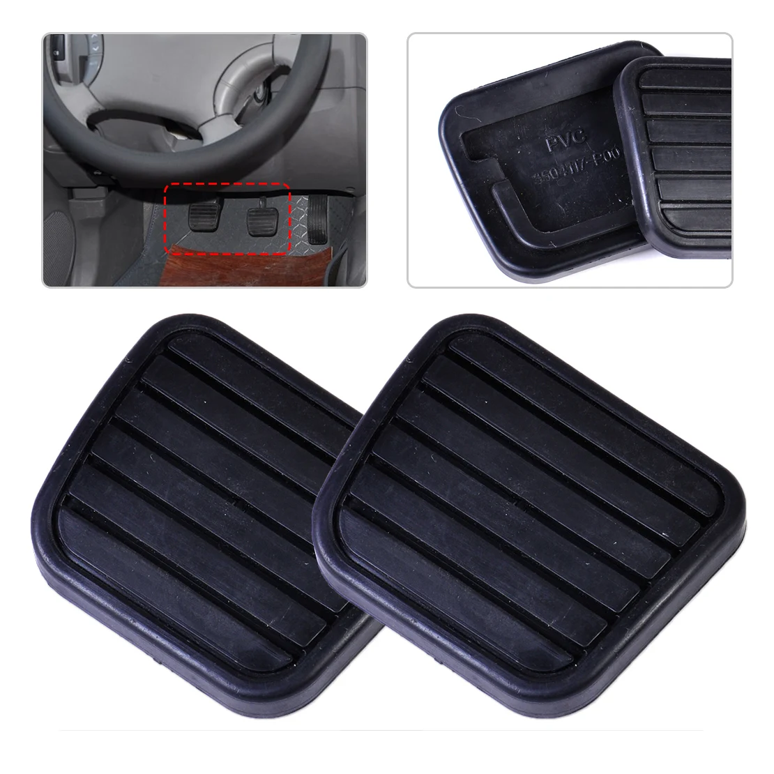 CITALL 2pcs Car Clutch Brake Pedal Pad Rubber Cover Fit For Great Wall
