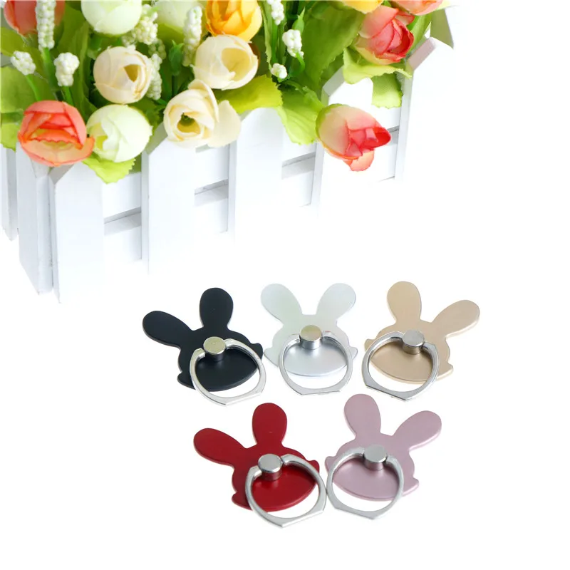 Rabbit Design Phone Holders 360 Degree Metal Finger Ring Mobile Phone Smartphone Stand Holder For IPhone For Samsung Rabbit Design Phone Holders 360 Degree Metal Finger Ring Mobile Phone Smartphone Stand Holder For IPhone For Samsung