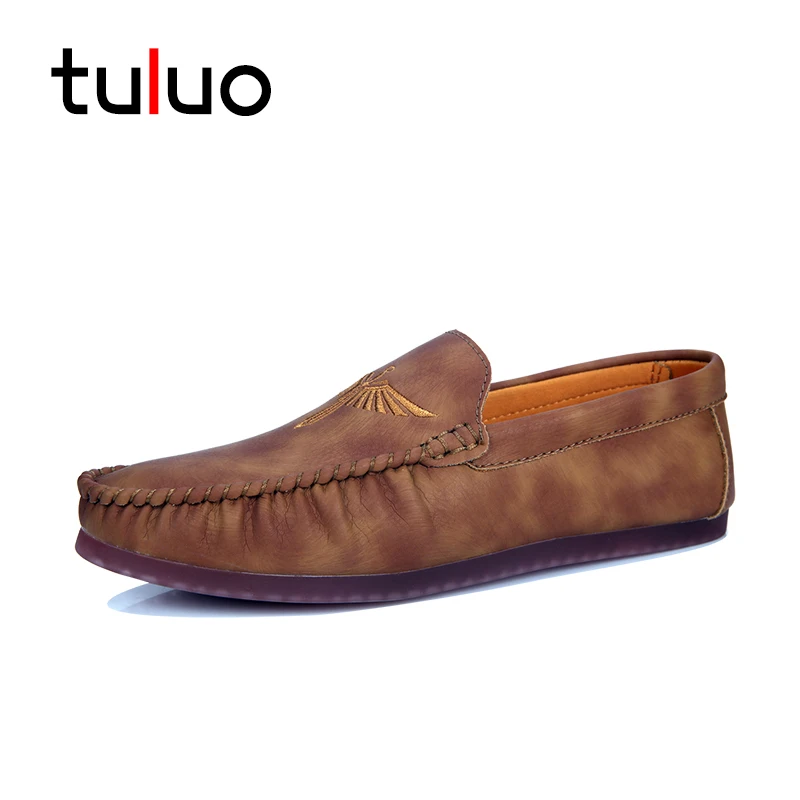 

TULUO Breathable Light Mens Moccasins Loafers Shoes Brand Leisure Driving Fashion Male Flat Footwear Outdoor Men Casual Shoes