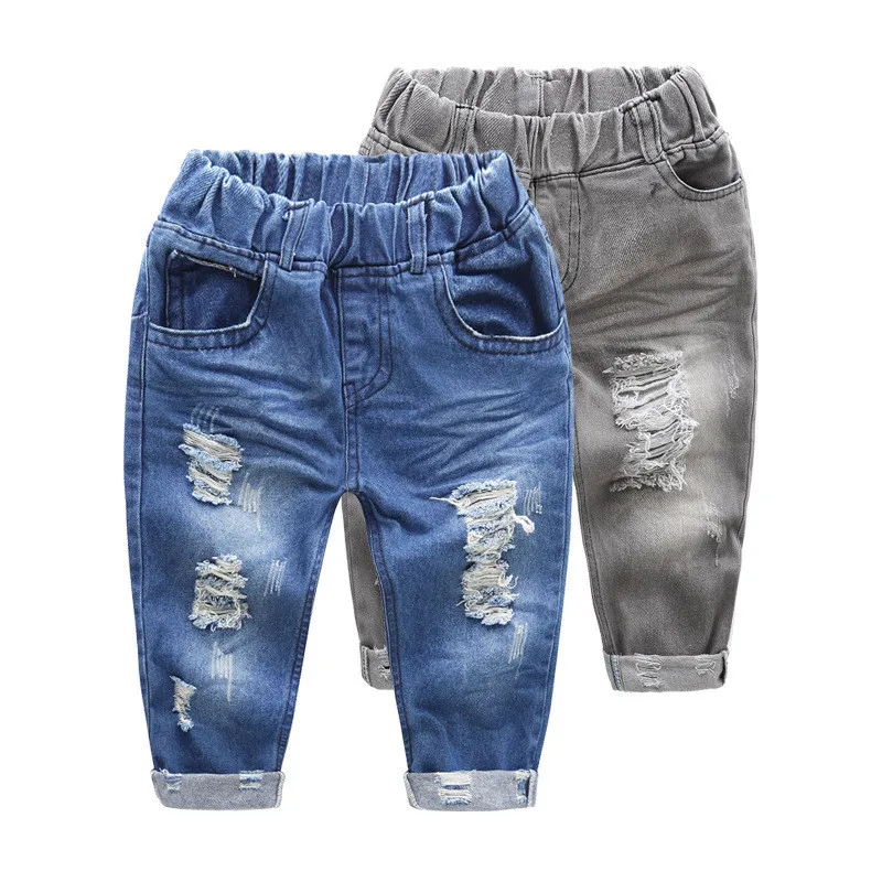 2017 New Jeans for girls spring summer ripped jeans for kids children ...