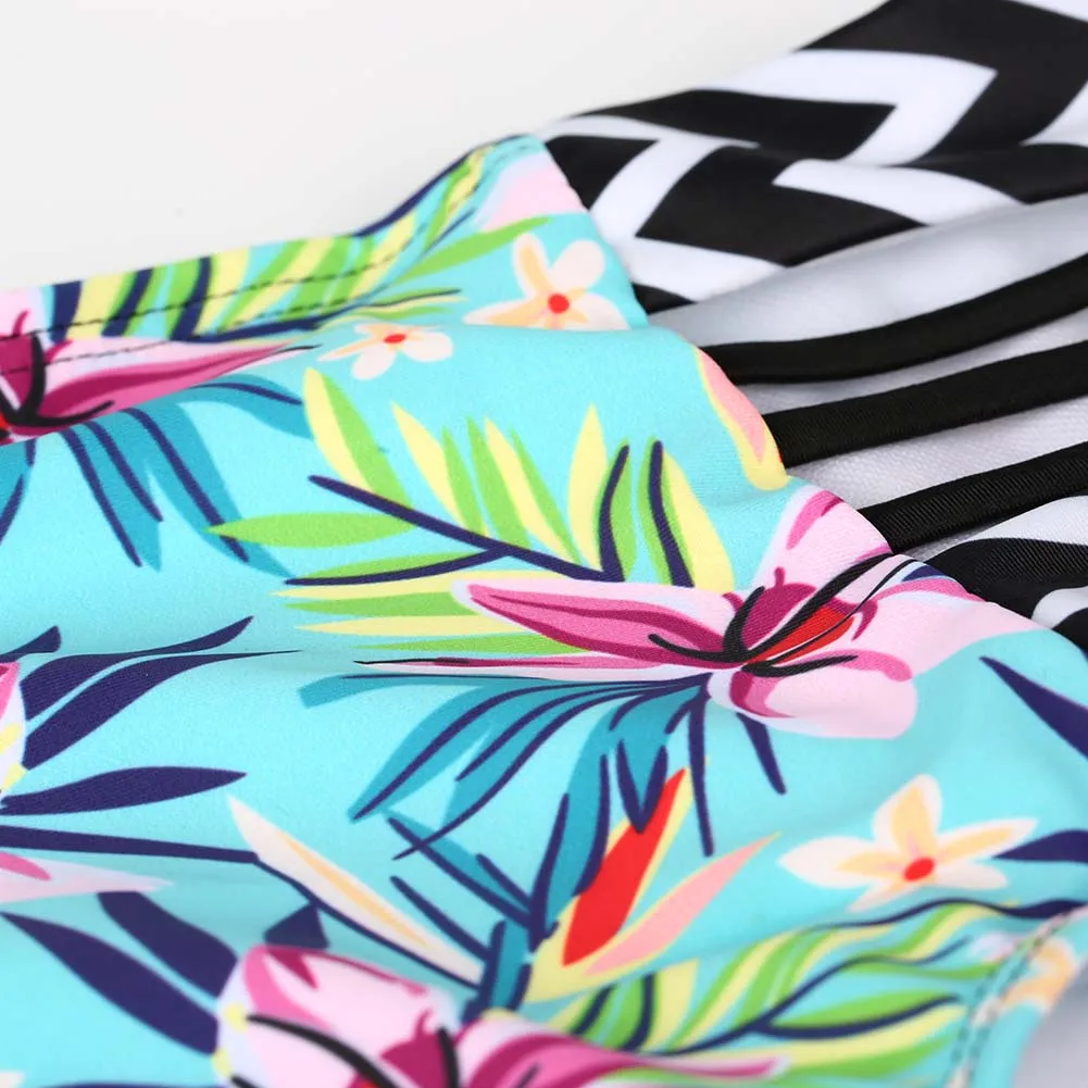 New Hot Sexy Women Push Up Bikini Set High Waist Swimsuit Swimwear Bikinis Floral Print Trikini Swimming Suit TY53