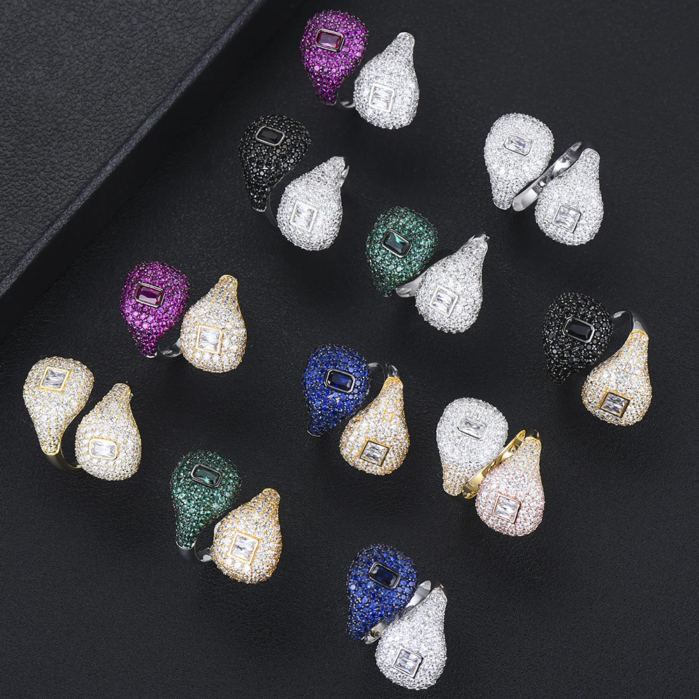 Online GODKI Monaco diseñador de lujo apilable anillos de Gargantilla para mujeres circón cúbico de boda compromiso Dubai American anillos de novia