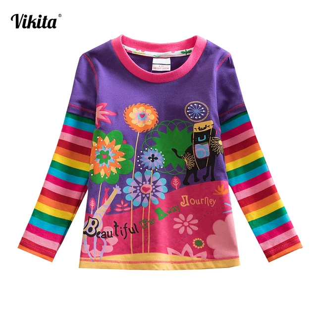 VIKITA T Shirts Children Kids Child T-Shirt Long Sleeve T Shirt For Girls Tops Baby Tshirt Tee Shirt Fille Girls Clothes L328 3