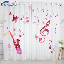 Senisaihon Modern 3D Blackout font b Curtains b font Cartoon Colored Music Symbol Pattern Thickened Fabric