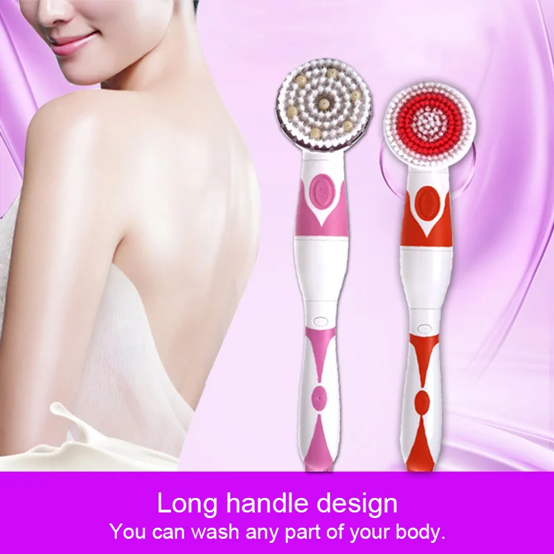 2018 Spa Bath Brush Electric Massager Shower Body Cleansing Brushes Kit