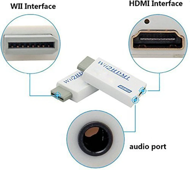 Wii в HDMI адаптер конвертер Поддержка FullHD 720P 1080P 3,5 мм аудио wii 2HDMI адаптер для HDTV wii конвертер