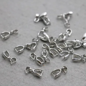 

10PCS Silver-plate clip Hardware Metal Fittings for Accessory clamp Machining metal Necklace Bracelet DIY Jewelry Making Design