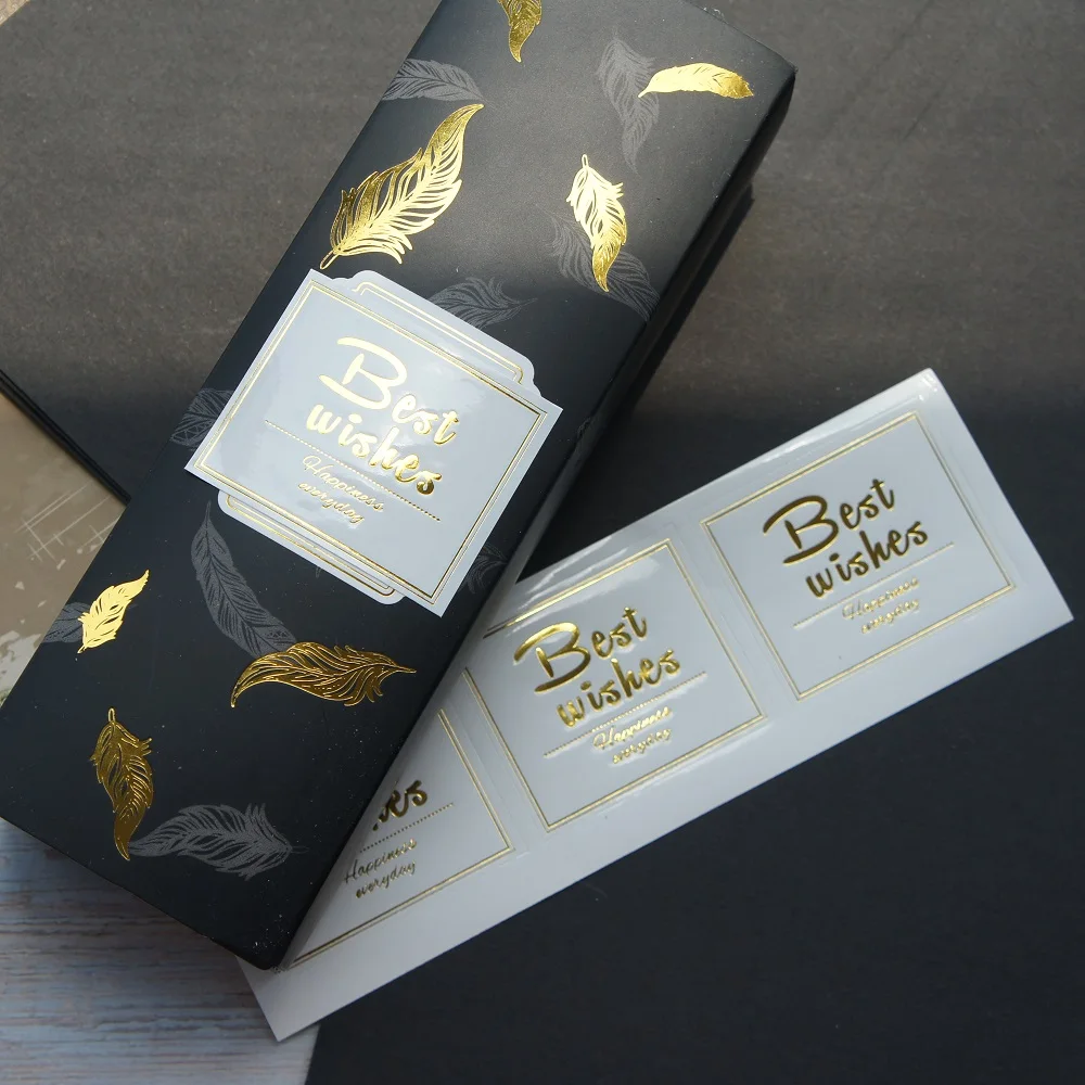 

multi-use 10 sheets gold best wishes white Paper sticker gift DIY seal packing Label Decoration Tag party Decoration