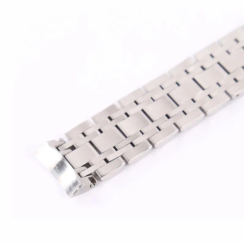 Silver Stainless Steel Solid Links Watch Band Strap Bracelet Curved End / Arc Degree 20mm