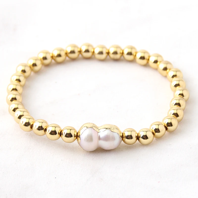 

Free Shipping 5mm Round Beads Pearl Charm Bracelets & Bangles