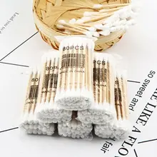 80 шт./упак. Детская безопасность двойной головкой ватный тампон одноразовая Чистка ушей для носа макияж с бутоном наконечником Портативные Инструменты для ухода за здоровьем