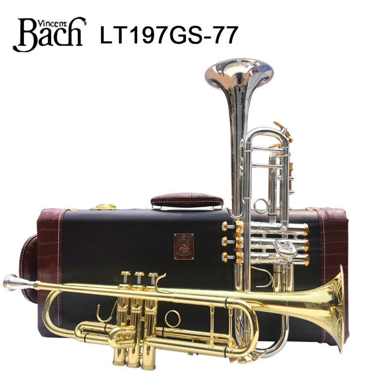 

Bach Trumpet LT197GS-77 B silver gold trompete professional performance Music Instrument Exquisite Trumpet horn free shipping