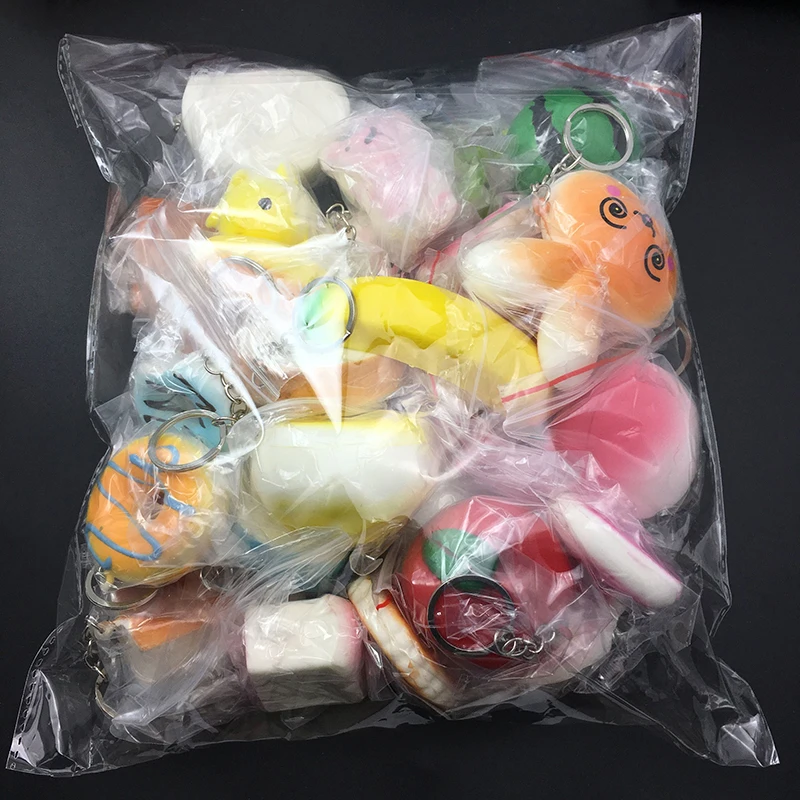 

Squishy 10-50Pcs/Lot Squeeze Lovely Cute Soft Mini Bread Cake ice Cream Toy Phone Straps Kids Wholesale