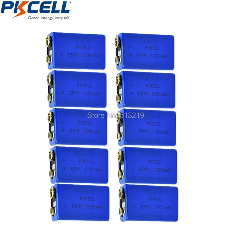 10 шт. 9 В батареи ER9v 1200 мАч сухой и основной литиевая батарея LiSOCl2 батареи заменить 6f22/6lr61 для дыма игрушки