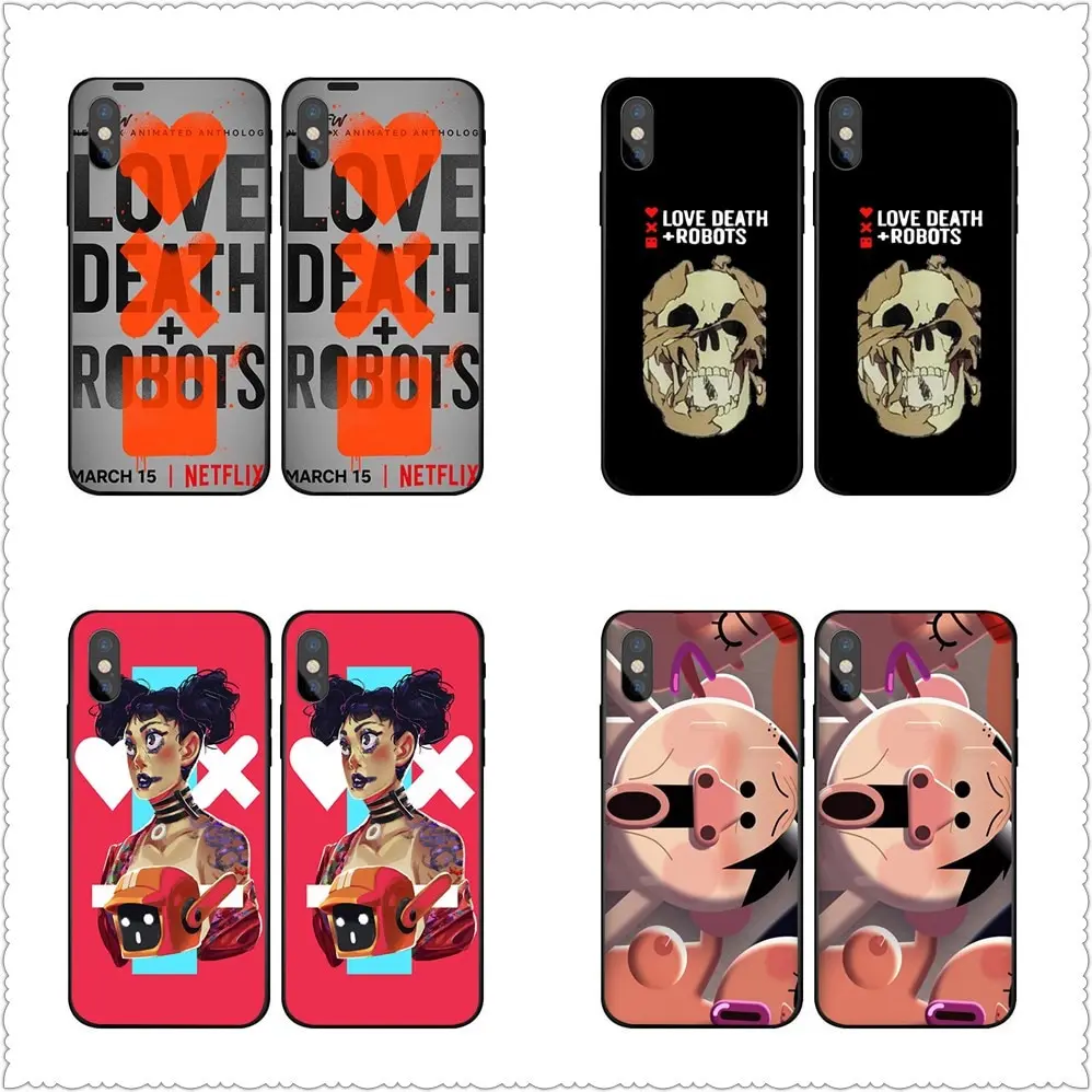 NEW TV Love Death Robots Fashion luxury Case For iphone X 7 8 Black silicone case For Samsungs7 s8 s9 Case Cover