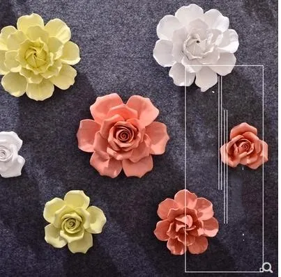 

Three-dimensional ceramic flower, rose, peony, camellia, gardenia, sunflower, wall decoration, beautiful home decoration product