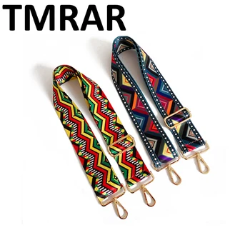 

2019 New handbags strap triangle design geometric gold buckle canvas bag straps new trendy easy holding shoulder straps qn331