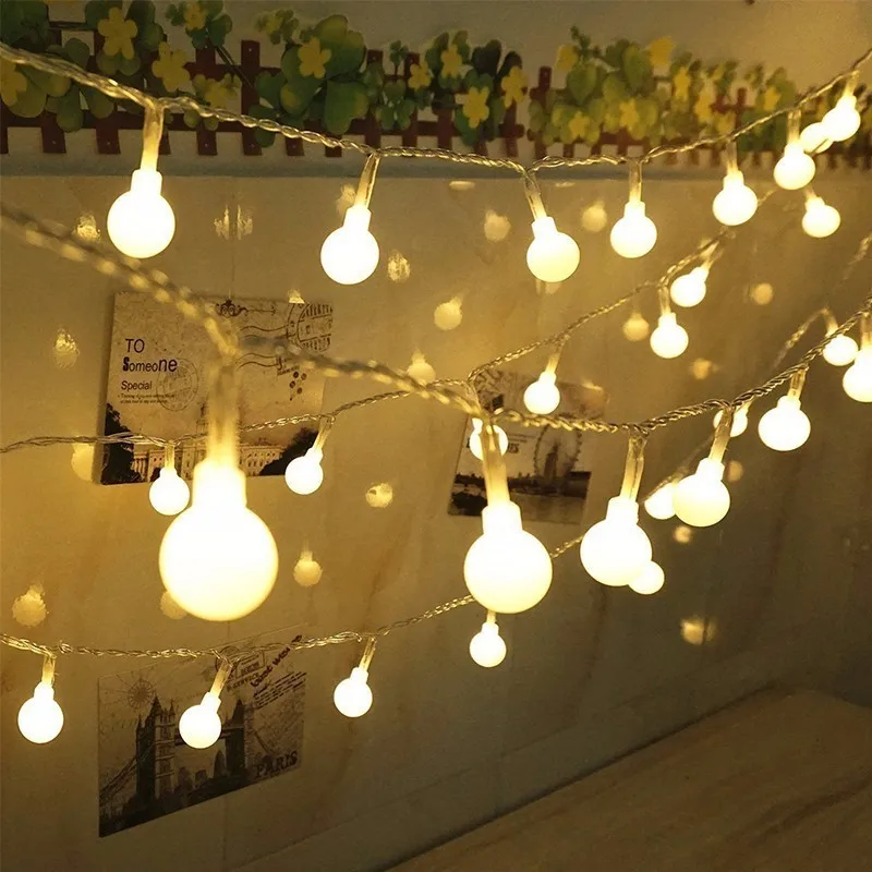 100LED шар Фея световая гирлянда 10 м мерцающие огни гирлянды ЕС/США вилка