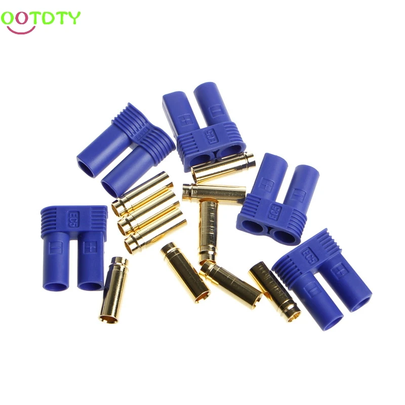 1Set 5Pairs EC5 RC Lipo Battery Connector Gold Bullet Banana Plug Male Female