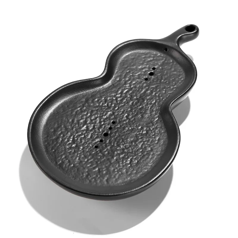  A pot of two cups of antique rough pottery with dry tea tray portable travel Kung Fu tea gift
