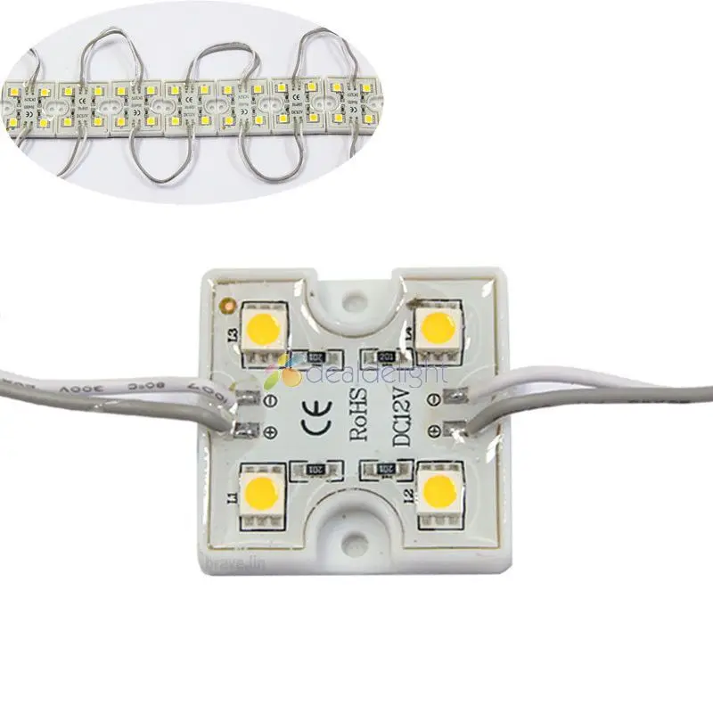 

100pcs 5050 SMD 4D LED Module Cool White Warm White Red Blue Green RGB Waterproof DC12V Light Lamp for LED Signs Advertisements