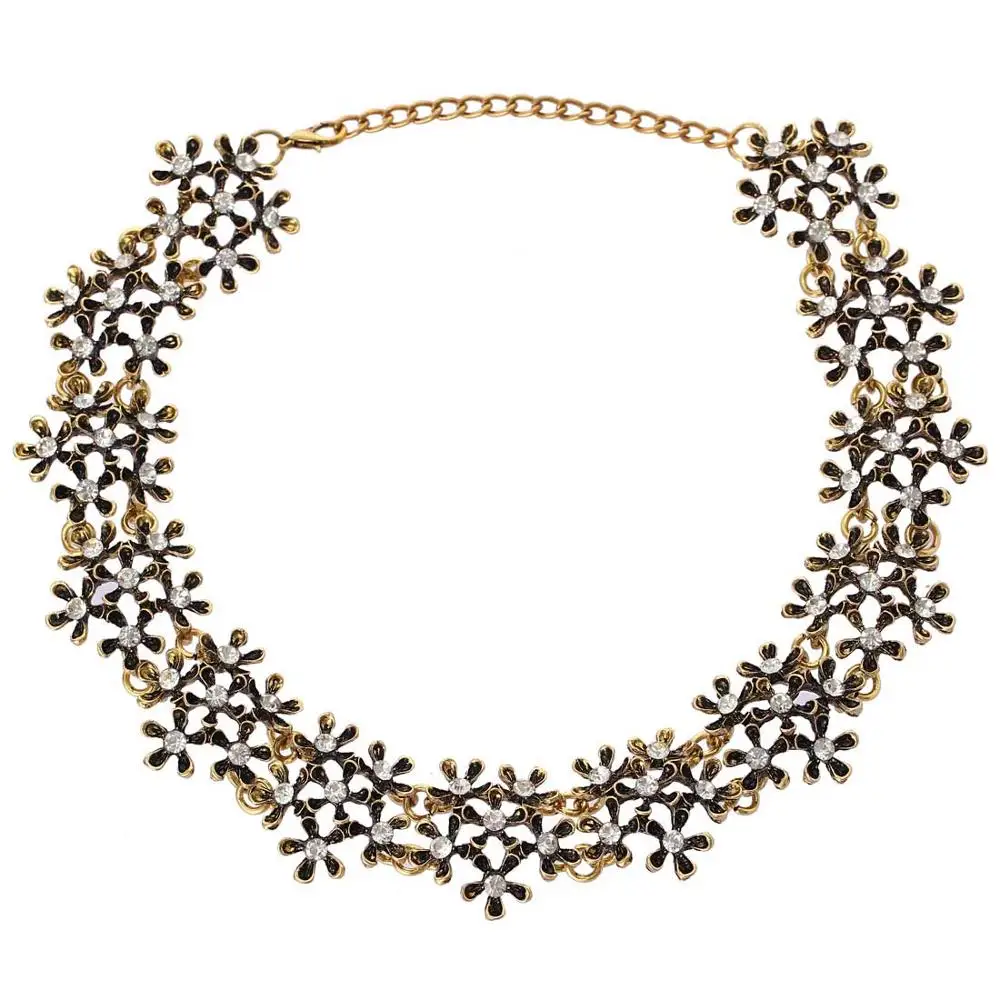 Модное ожерелье s, женское колье с нагрудником, массивное ожерелье, золотой, серебряный цвет, цепочка с цветком, острое короткое ожерелье и ожерелье s - Окраска металла: XL1072A