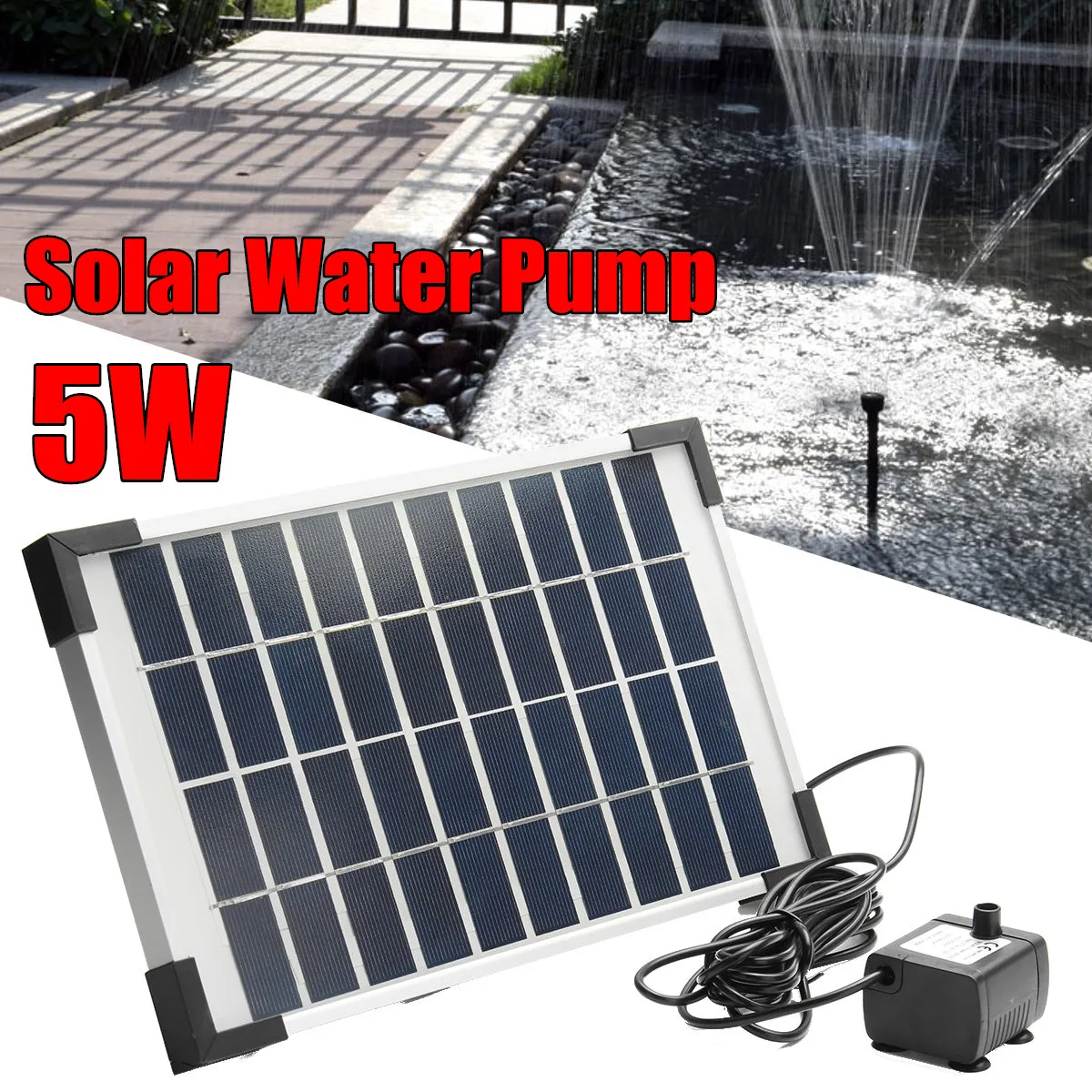 5W 500L/H Micro Solar Energy Fountain Pump Mini Water Pump For Pond