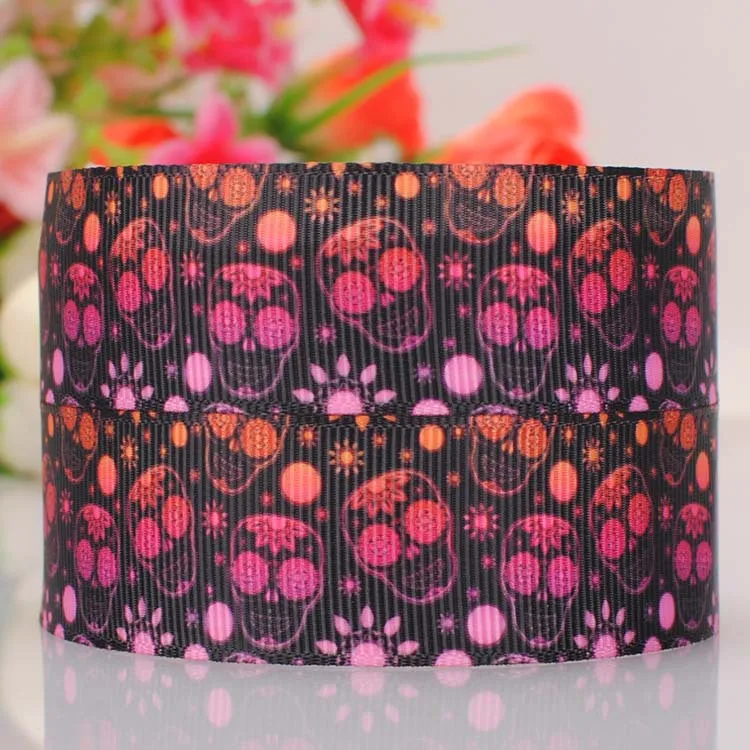 Cartoon crown skull Tape satin ruban Grosgrain Printed Ribbon DIY Handicraft decoration handmade clothing hair accessories 0648 | Дом и сад