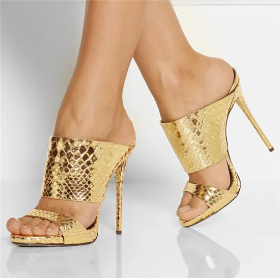 Gold Silver Snake-Stamped Slide Sandals Sexy Gladiator Sandals Women High Heels Slipper Women Shoes Woman Pumps Sandalias Mujer (9)